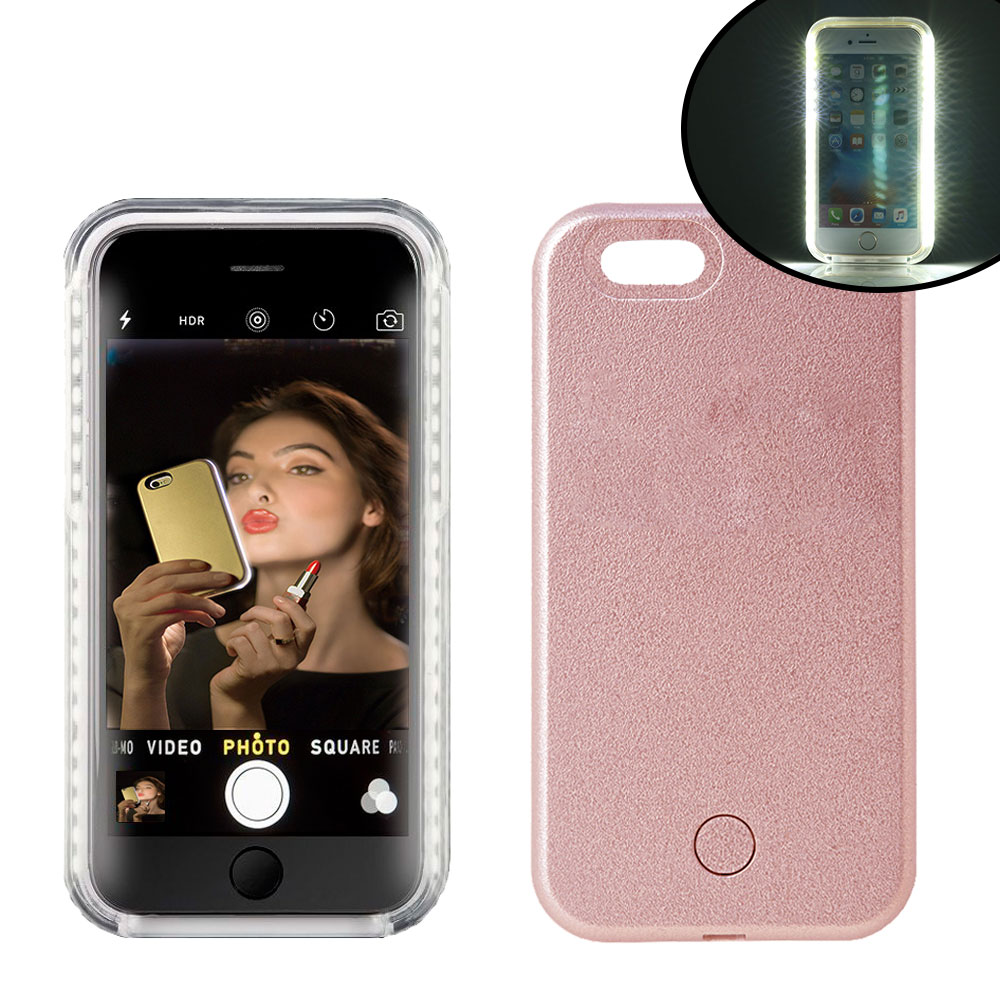 Selfie LED Light Phone Case For iPhone 6S US Rose Gold