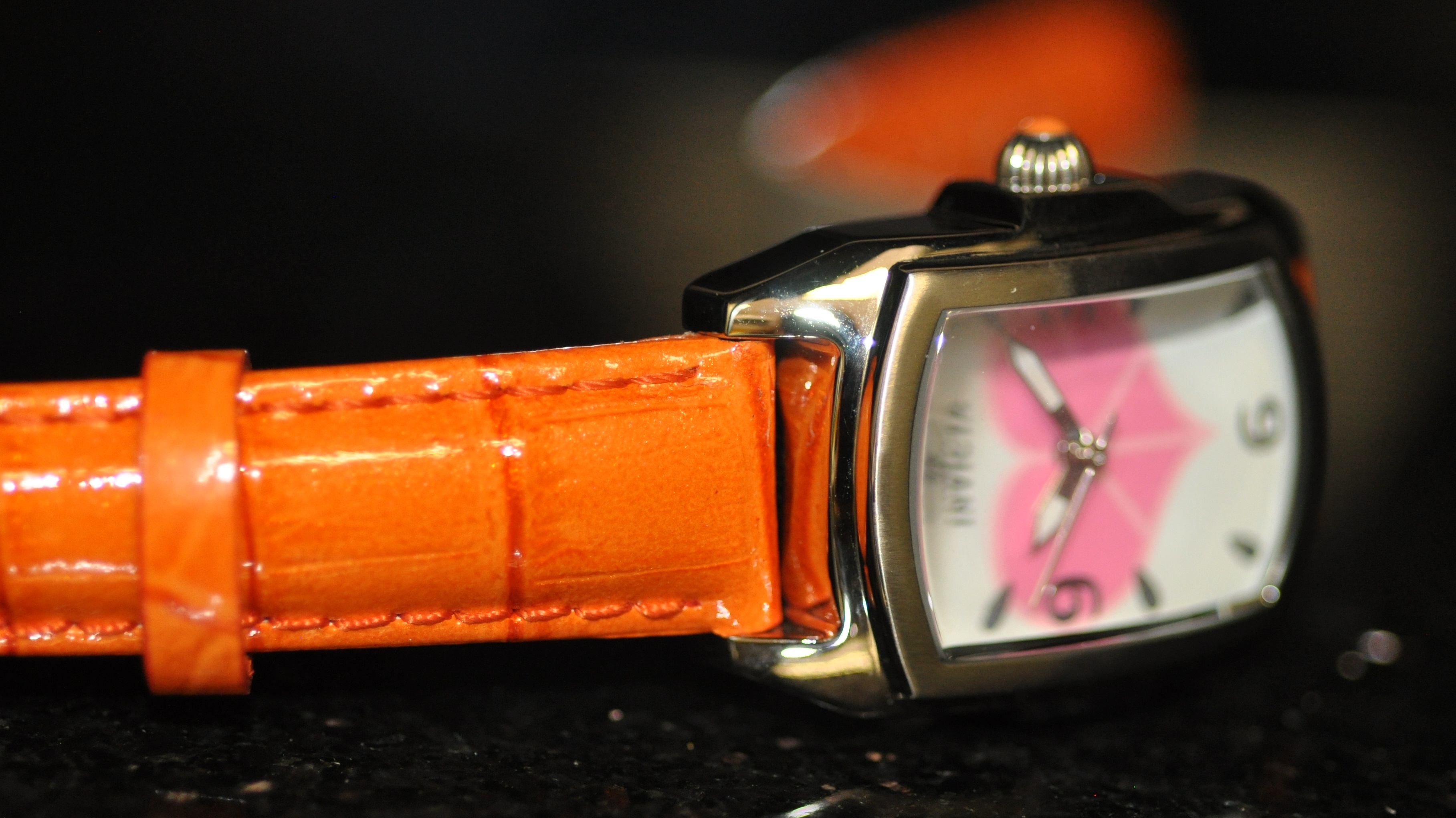 Invicta Women's Rare Lupah White & Pink Dial Orange Genuine Leather