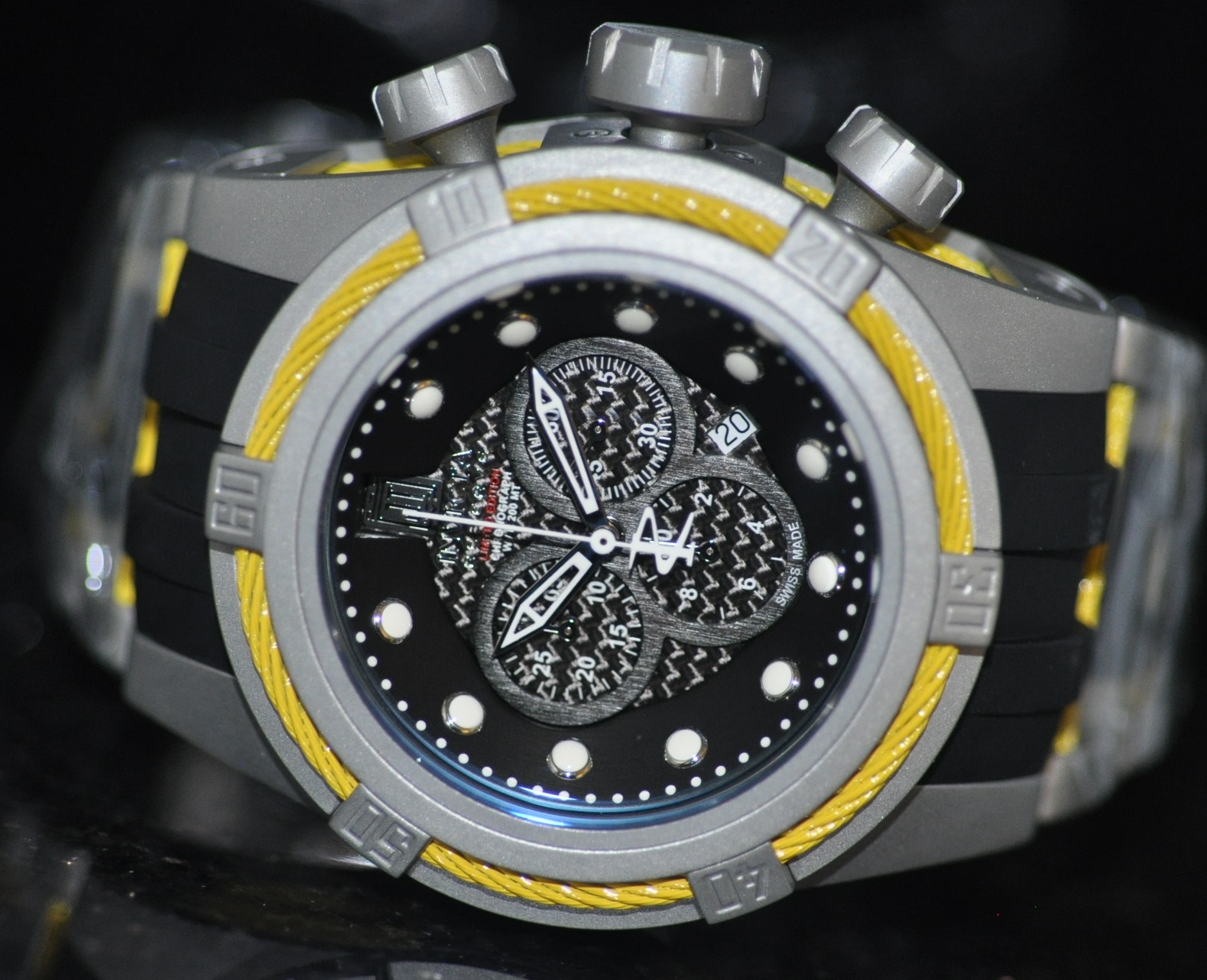 Invicta Men Rare Jason Taylor Swiss Reserve Chrono Black Dial Poly Watch 12954 | eBay