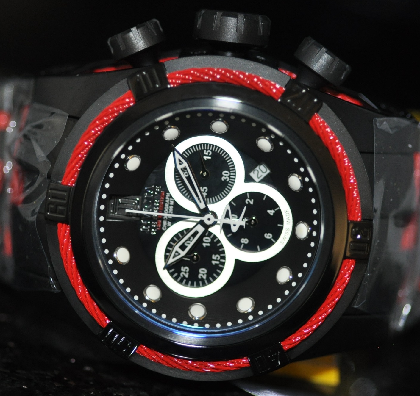 Invicta Mens Rare Jason Taylor Swiss Reserve Chrono Black Dial Steel Watch 12950 886678801541 | eBay