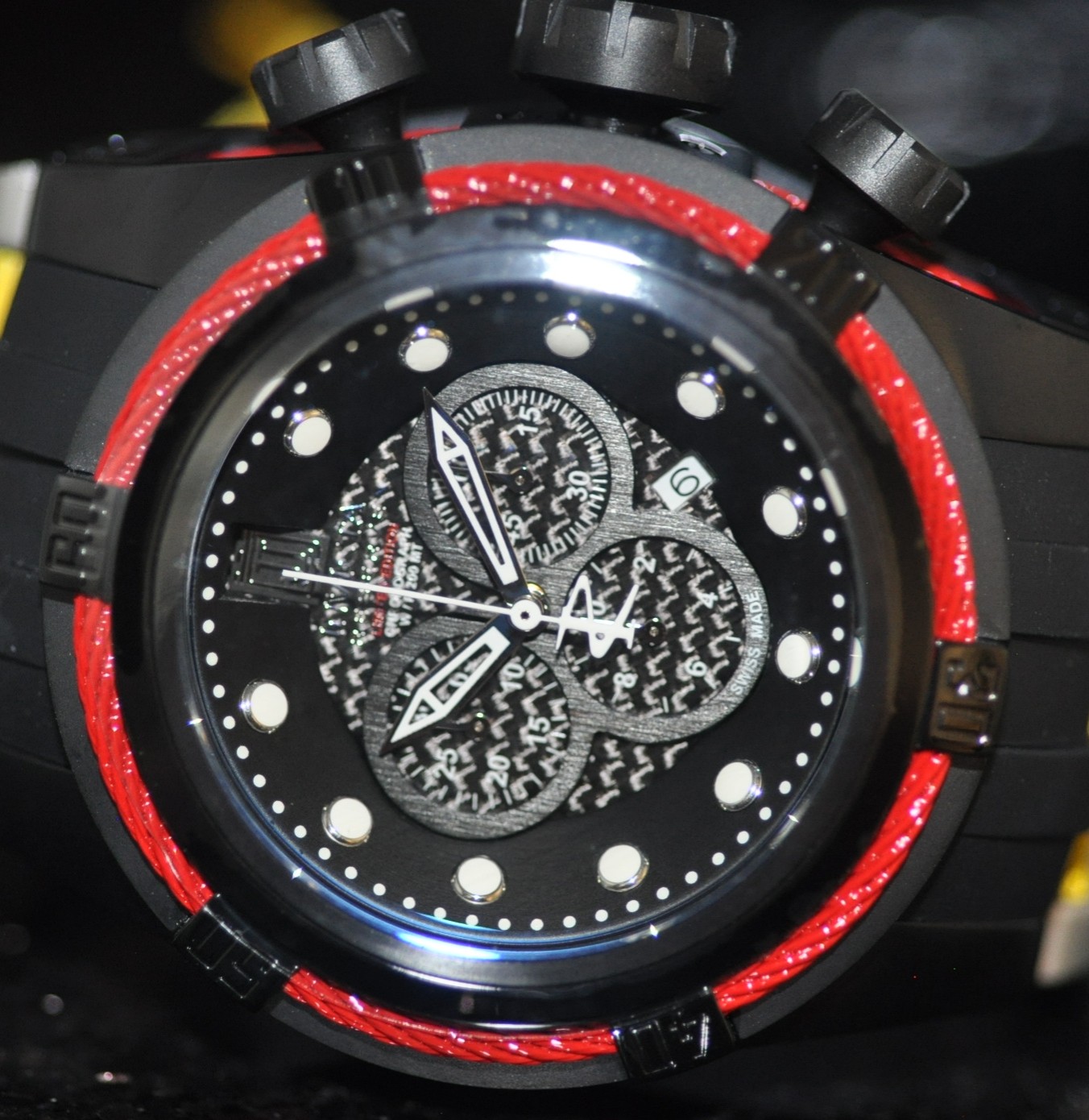 Invicta Mens Rare Jason Taylor Swiss Reserve Chrono Black Dial Poly Watch 12950 886678801541 | eBay