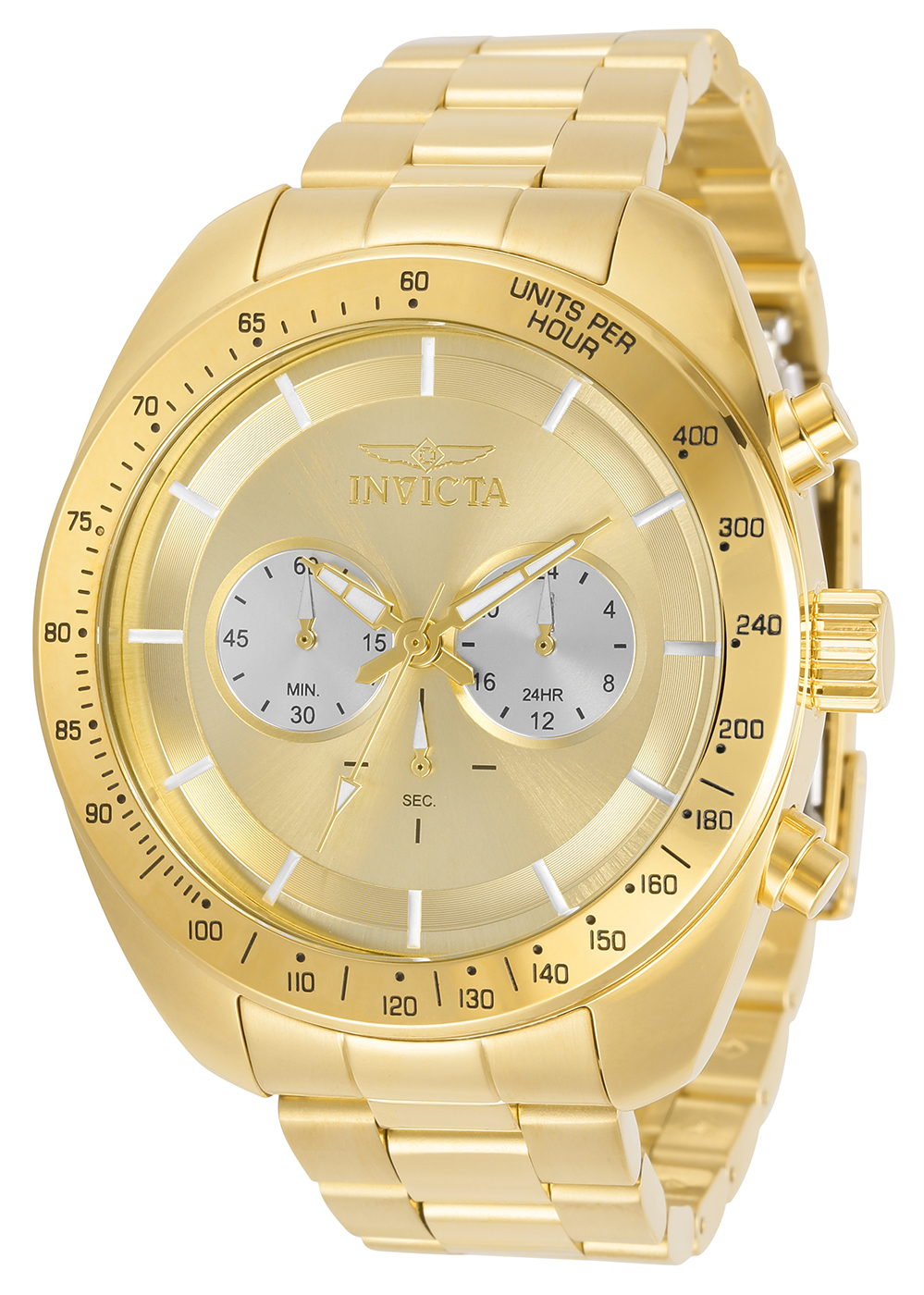 Invicta Men's 30789 Speedway Quartz Chronograph Silver, Gold Dial Watch ...