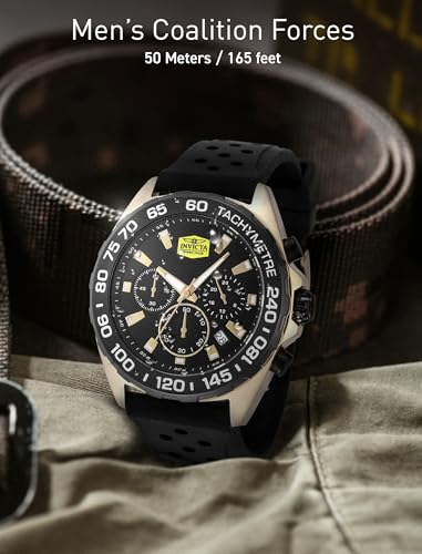 INVICTA クロノグラフ ゴールド ブラック Invicta Mens 47769 Coalition Forces 43mm VD53 Quartz Gold