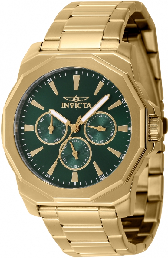 Invicta Men's Speedway 42mm Quartz Green Dial Gold Stainless Steel